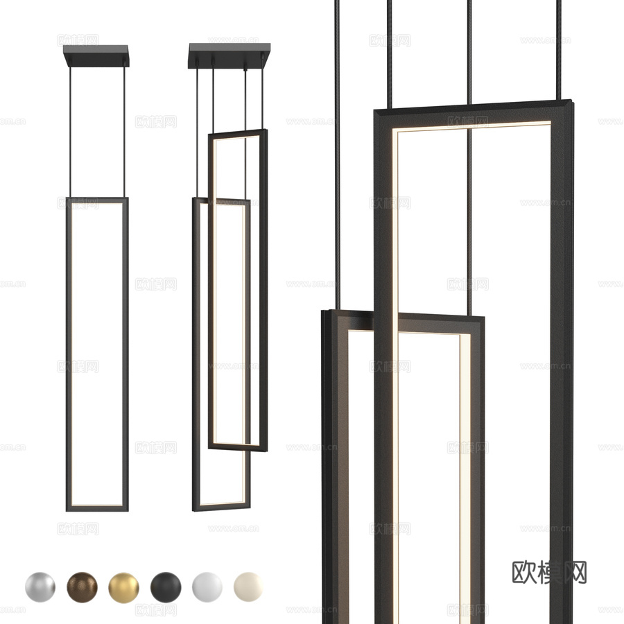矩形吊灯 Frame IT-1621-1, Frame IT3d模型下载