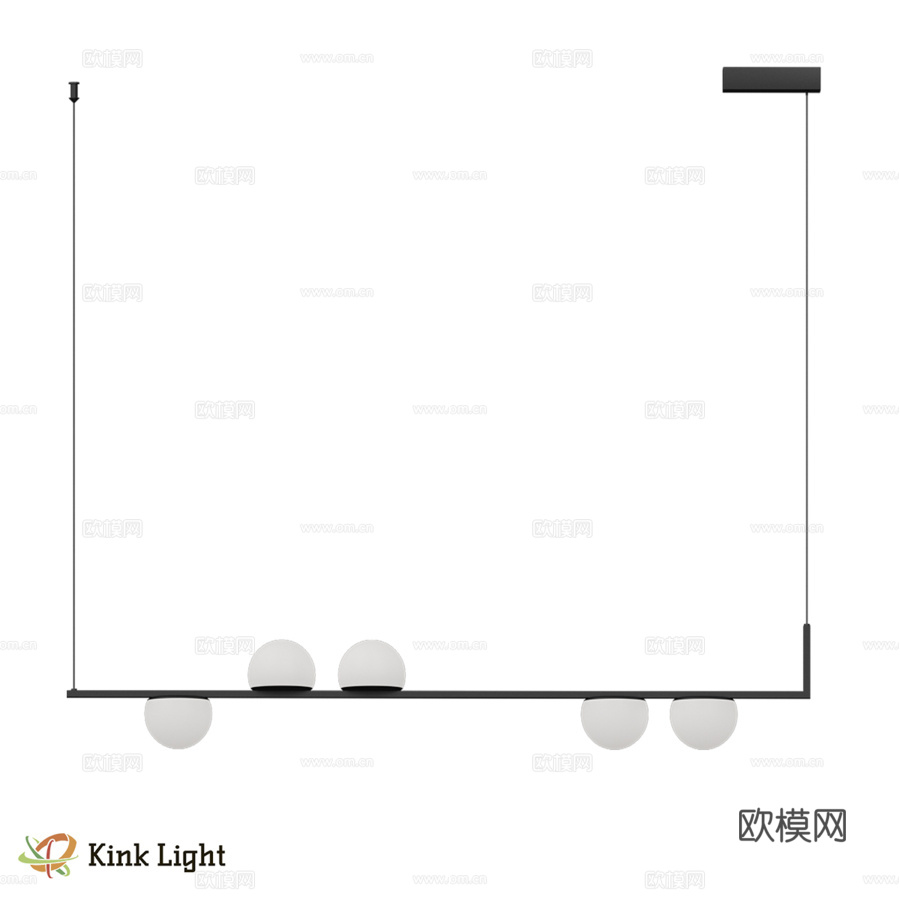 吊灯 Greta 黑色 07809-5, 193d模型下载