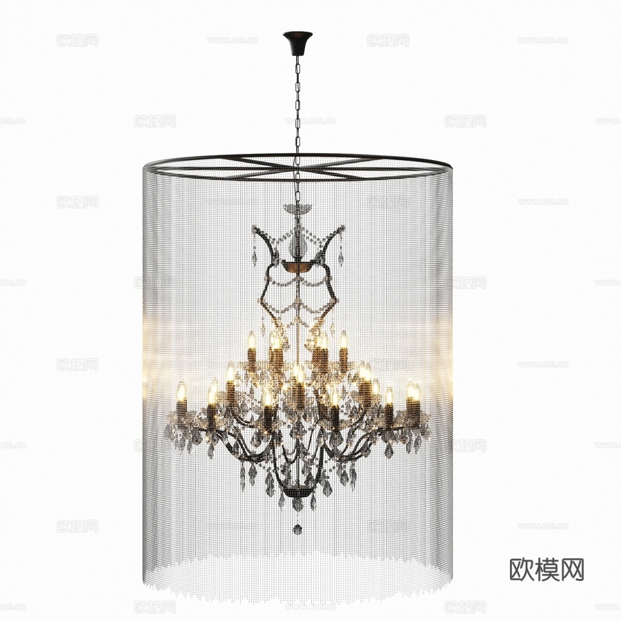 悬挂式吊灯10450 1200 LOFT IT Vaille3d模型下载