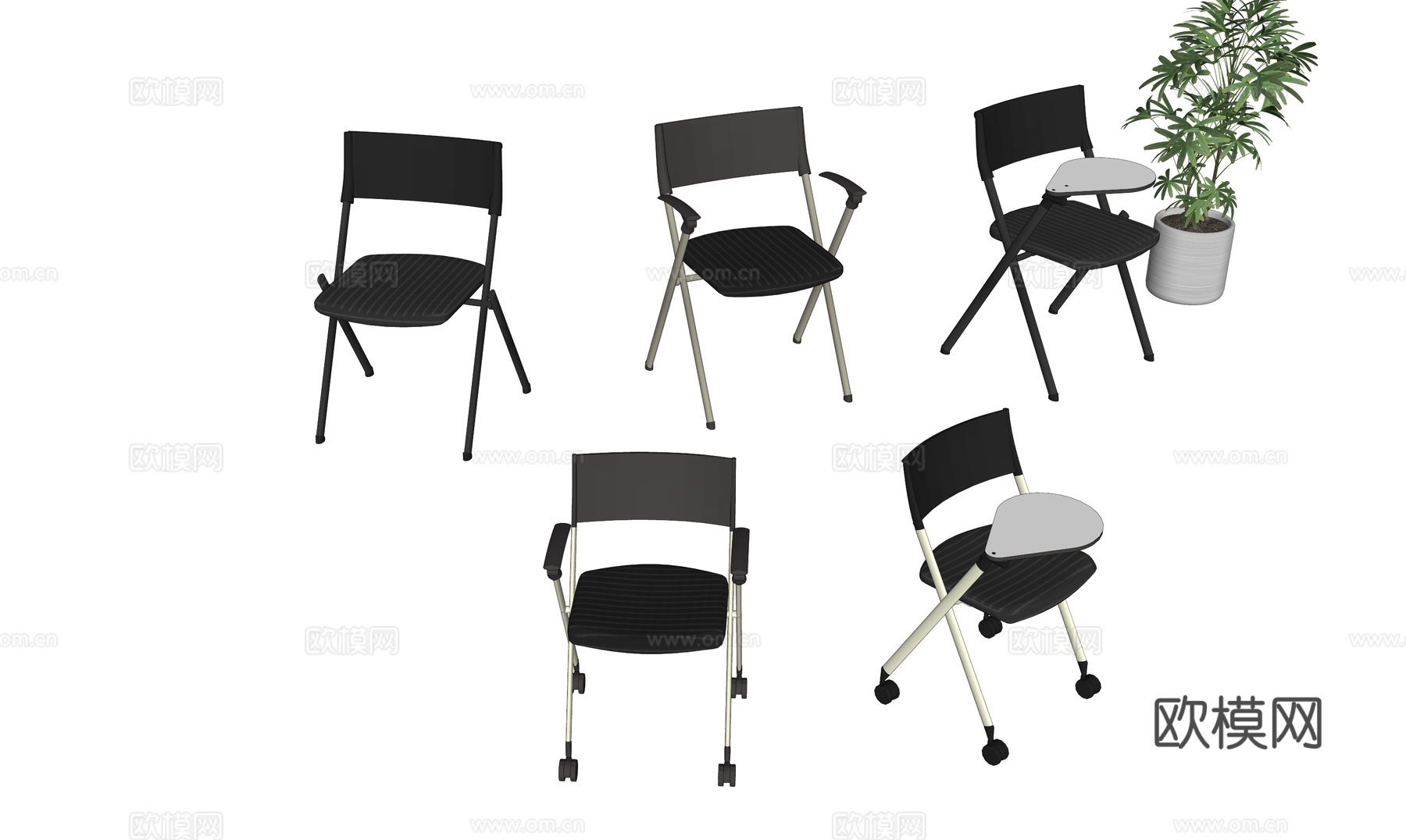 现代会议椅_折叠椅_办公椅su模型