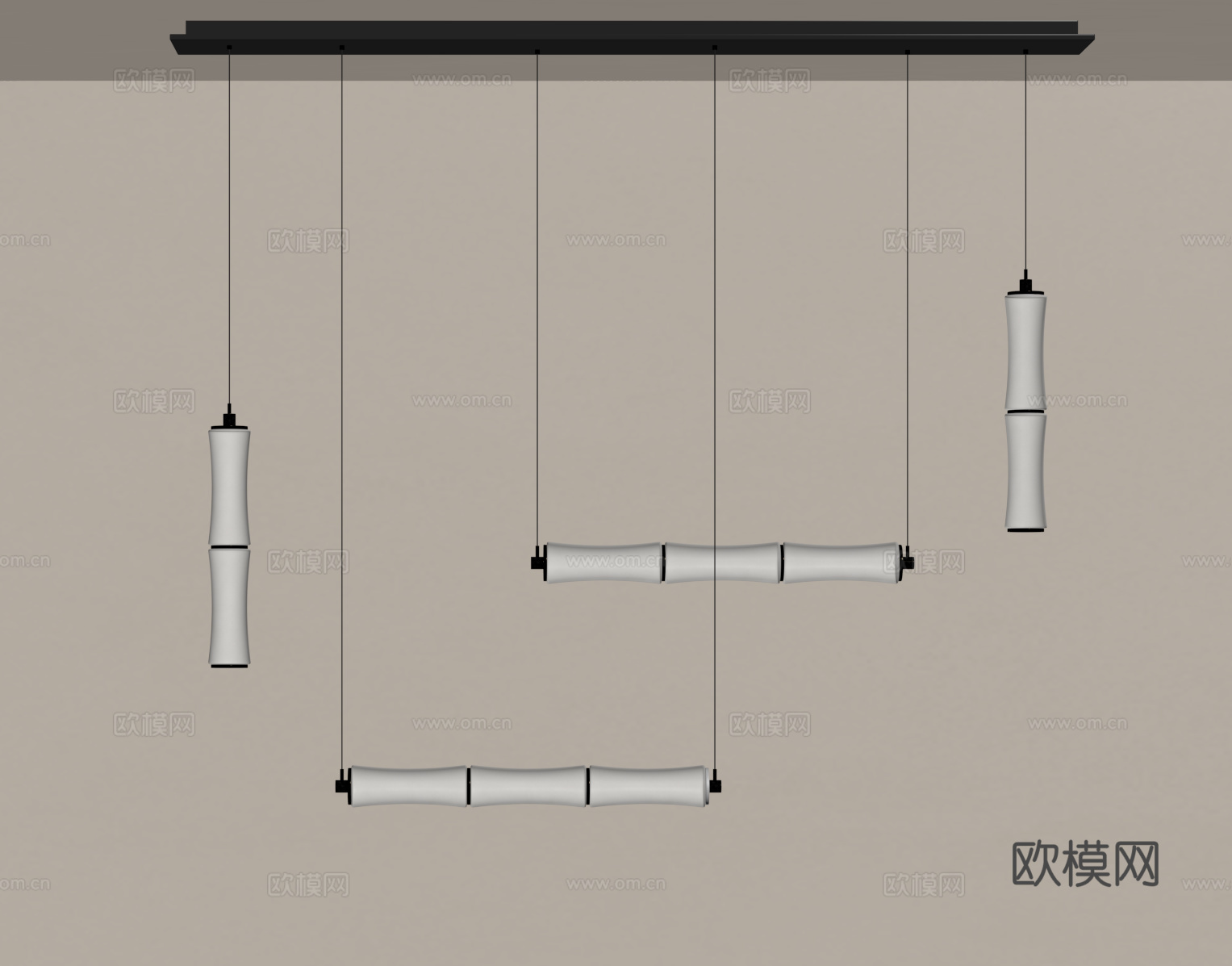 新中式吊灯 餐厅吊灯 茶桌吊灯su模型