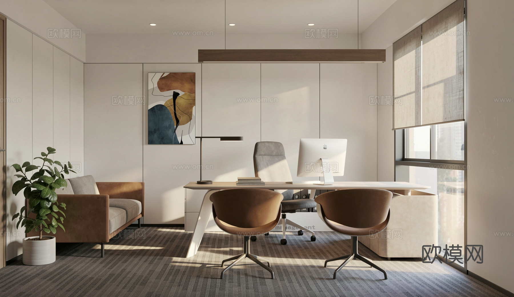 现代经理办公室su模型