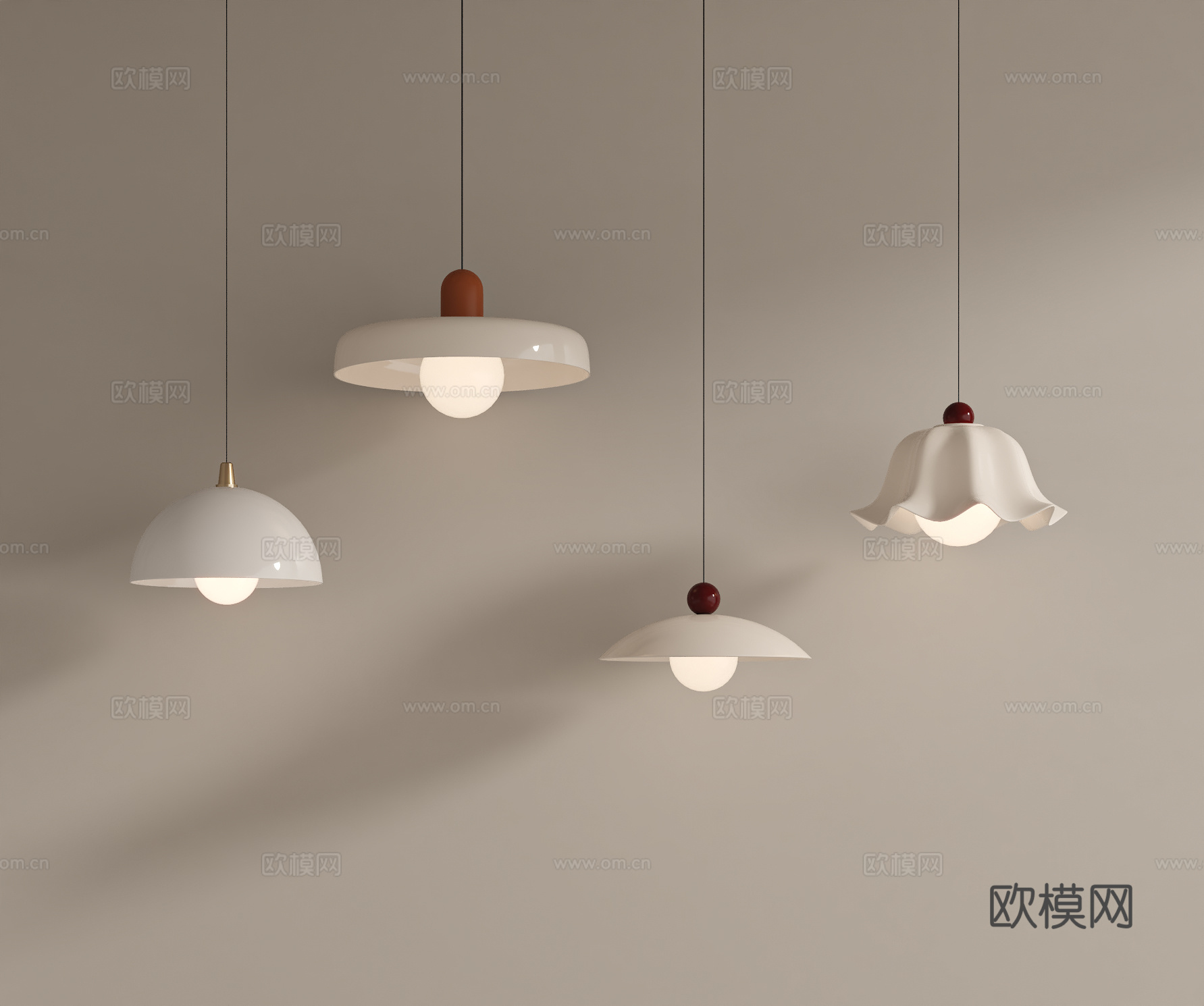 法式奶油吊灯 餐厅吊灯床头小吊灯su模型