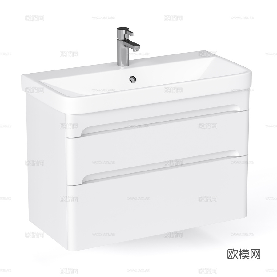 OM Nice 80.2Y 壁挂式带水槽梳妆柜3d模型