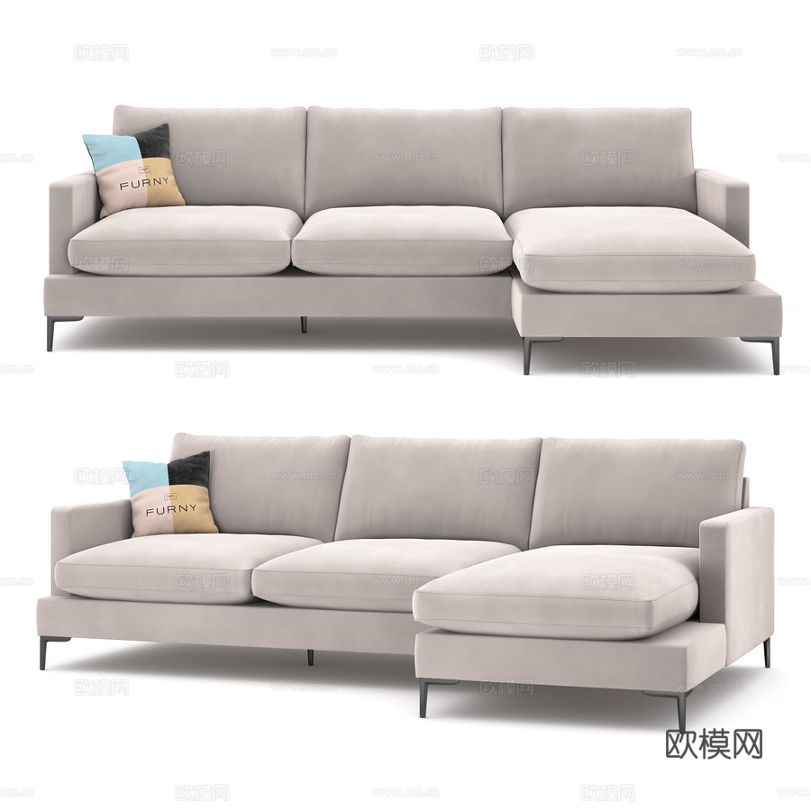 OM The Furny Leken转角沙发3d模型