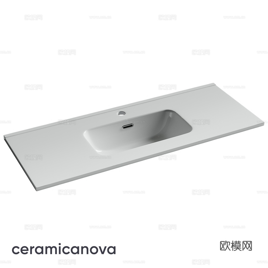 OM紧凑型台面水槽1010x395x175，白色，CN3d模型下载