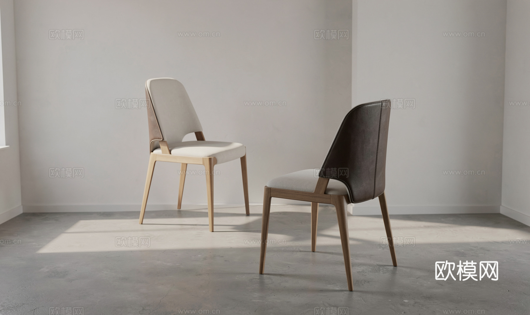 现代原木椅子su模型