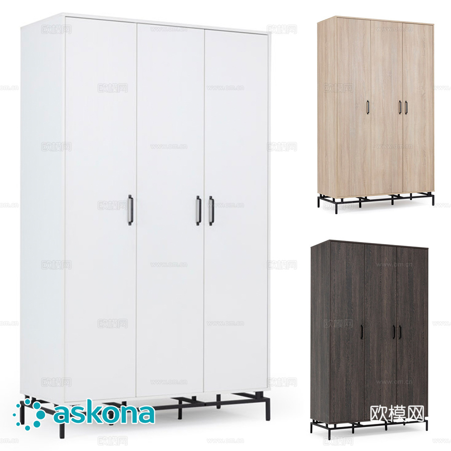 三门衣柜莱斯特（Lester）3d模型下载