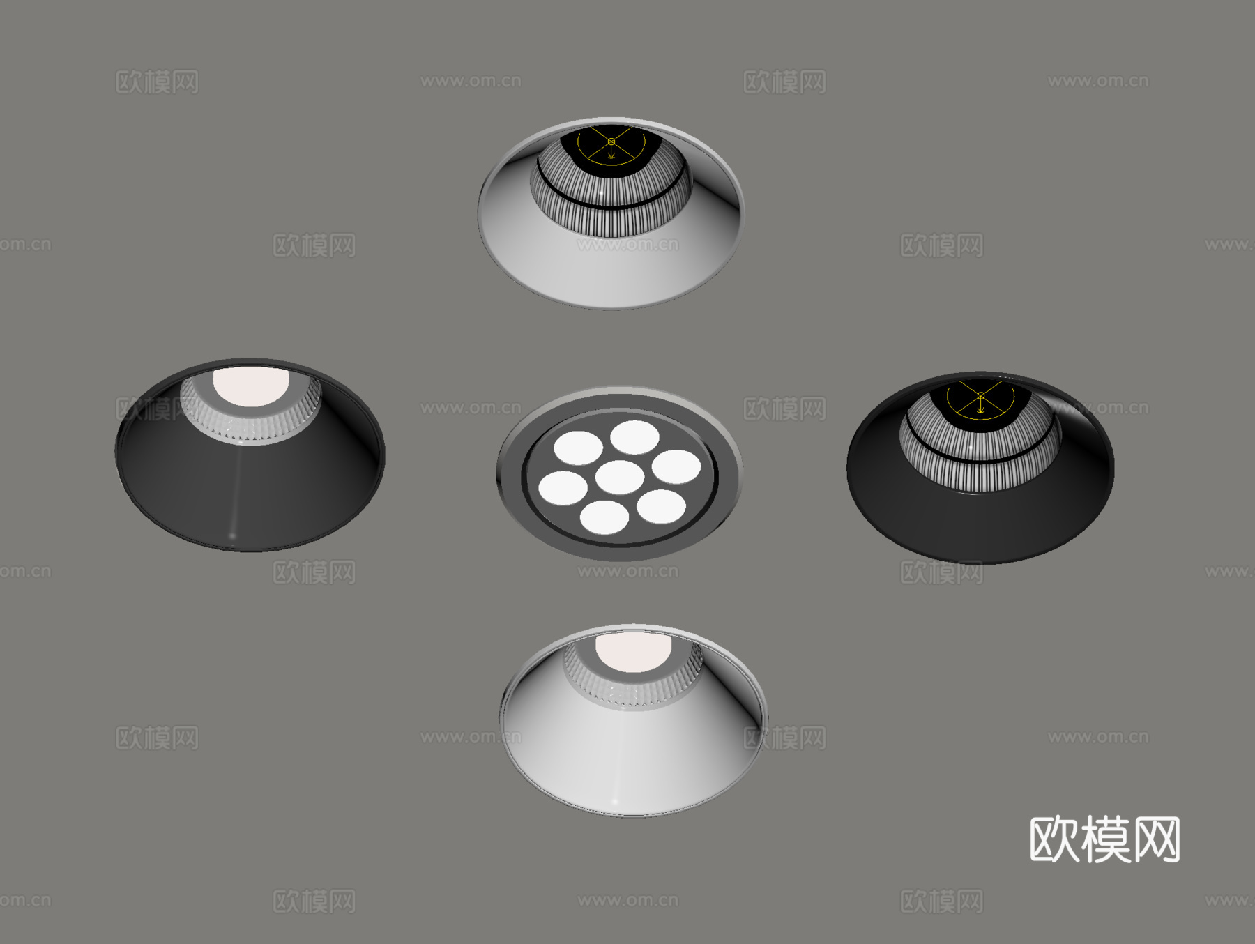 现代筒灯射灯su模型