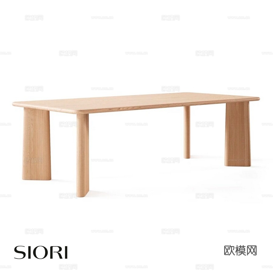 OM Siori Ply 餐桌 2500x12003d模型下载