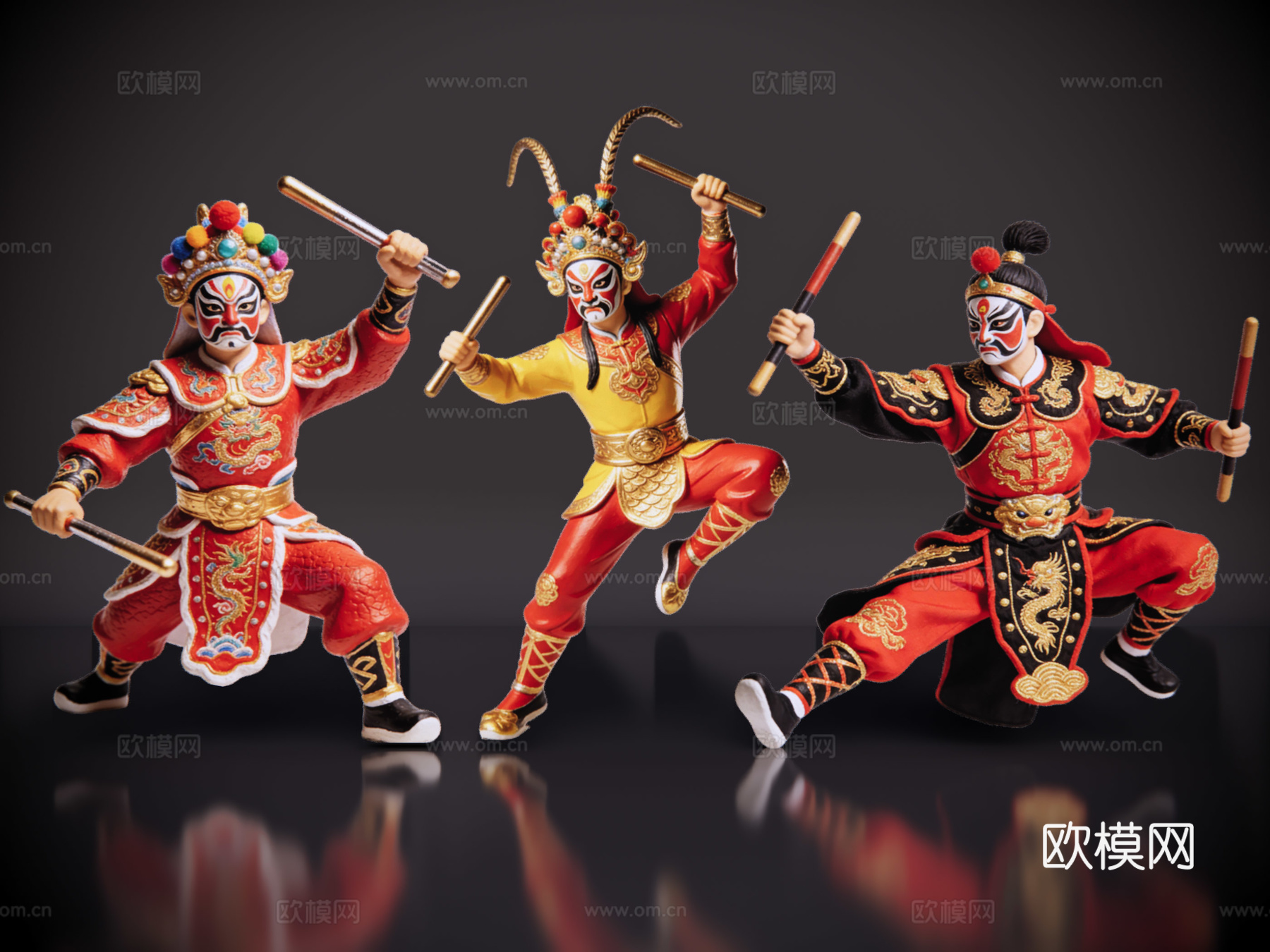 2D英歌舞手办 国潮手办 英歌舞 非遗传承活动 非遗手办su模型