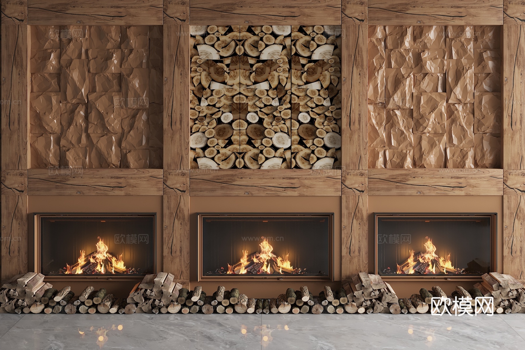 现代背景墙3d模型下载