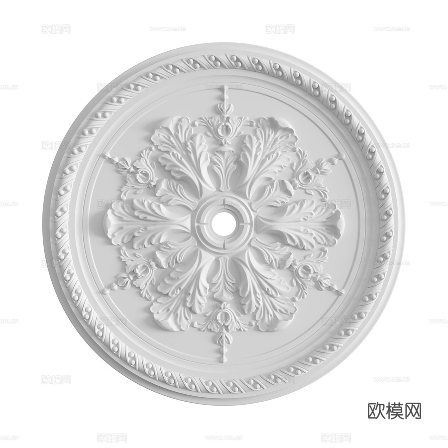 灰泥装饰花饰套装134号3d模型