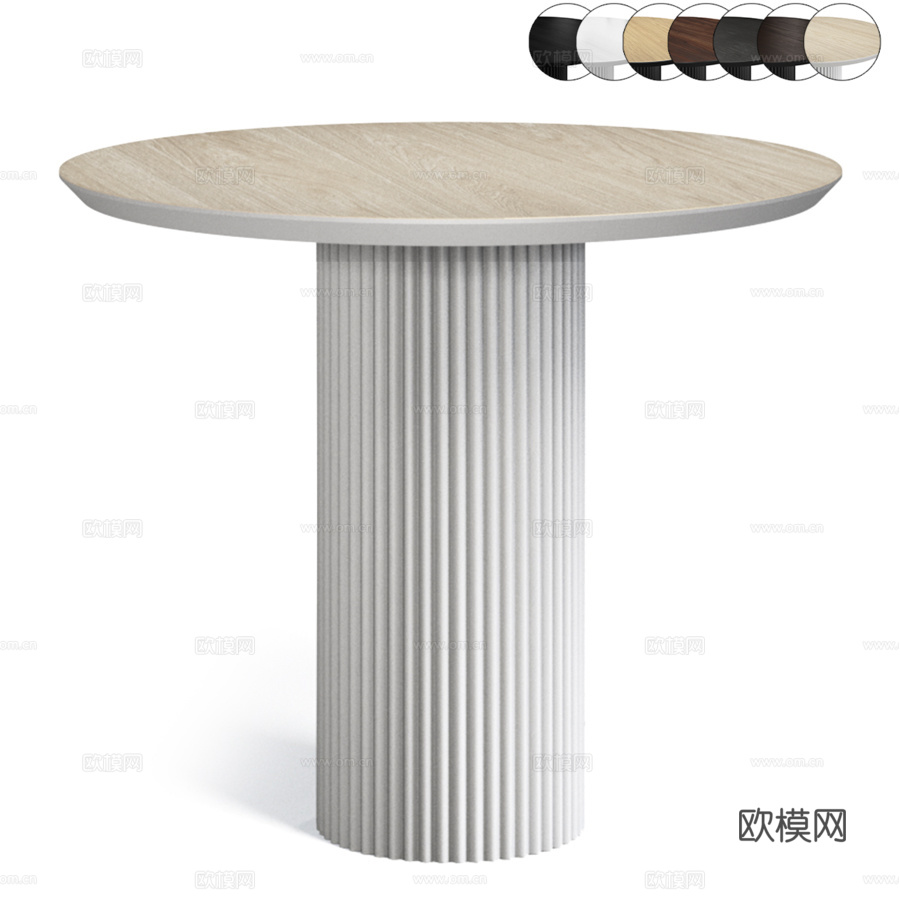 OM The Furny Holm 圆形非伸缩餐桌3d模型
