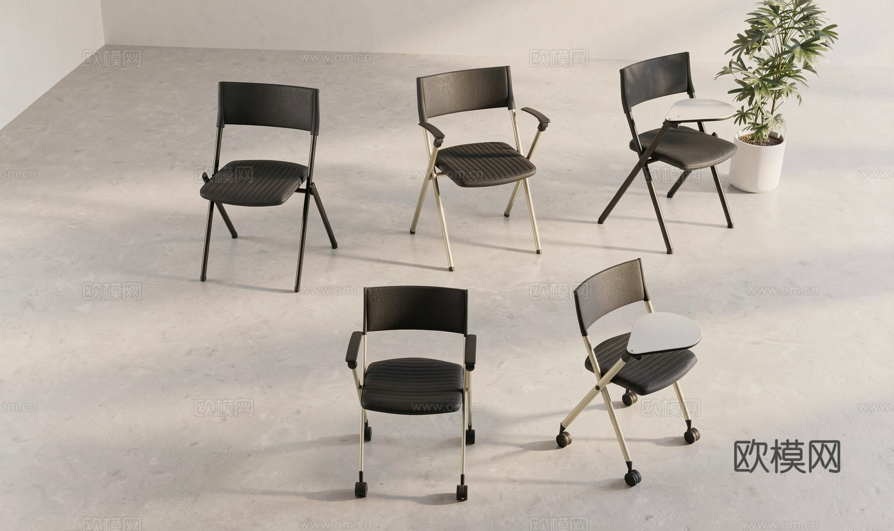 现代会议椅_折叠椅_办公椅su模型