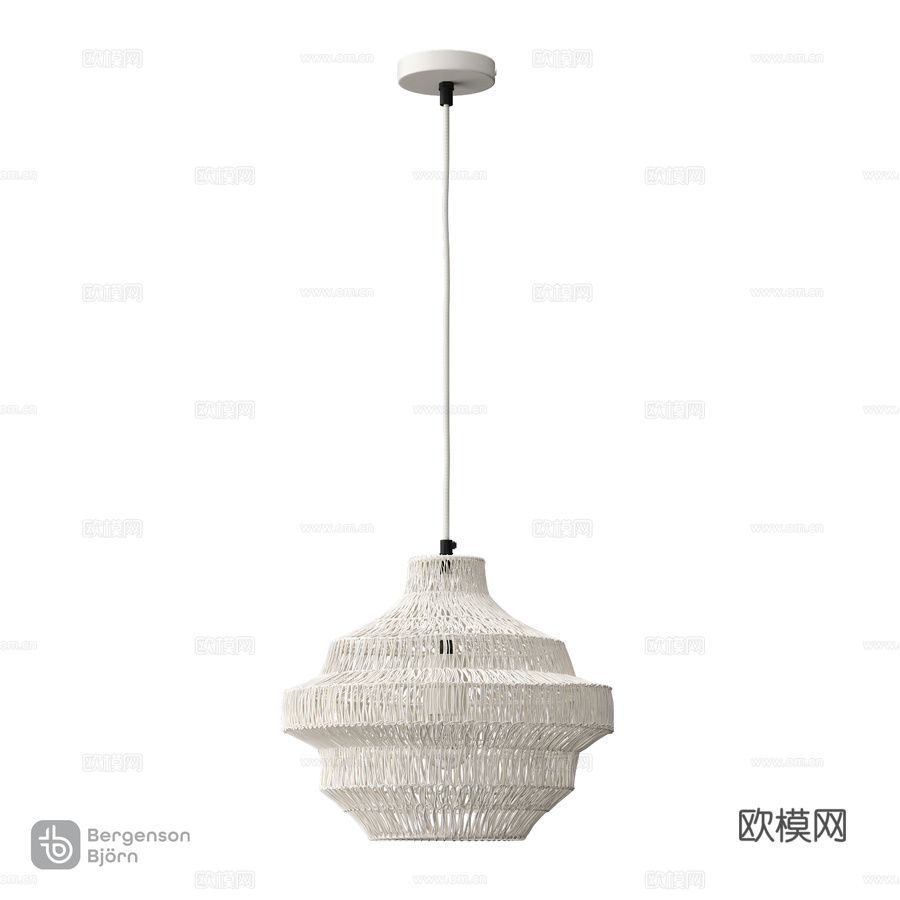 Vinger吊灯，直径34x35厘米，米色3d模型下载