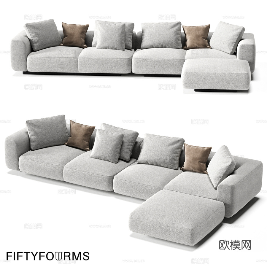 FIFTYFOURMS Leggero 16 模块化沙发3d模型下载