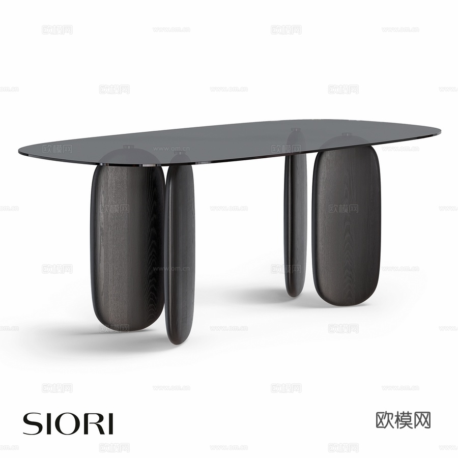 OM Siori武士道玻璃餐桌073d模型下载