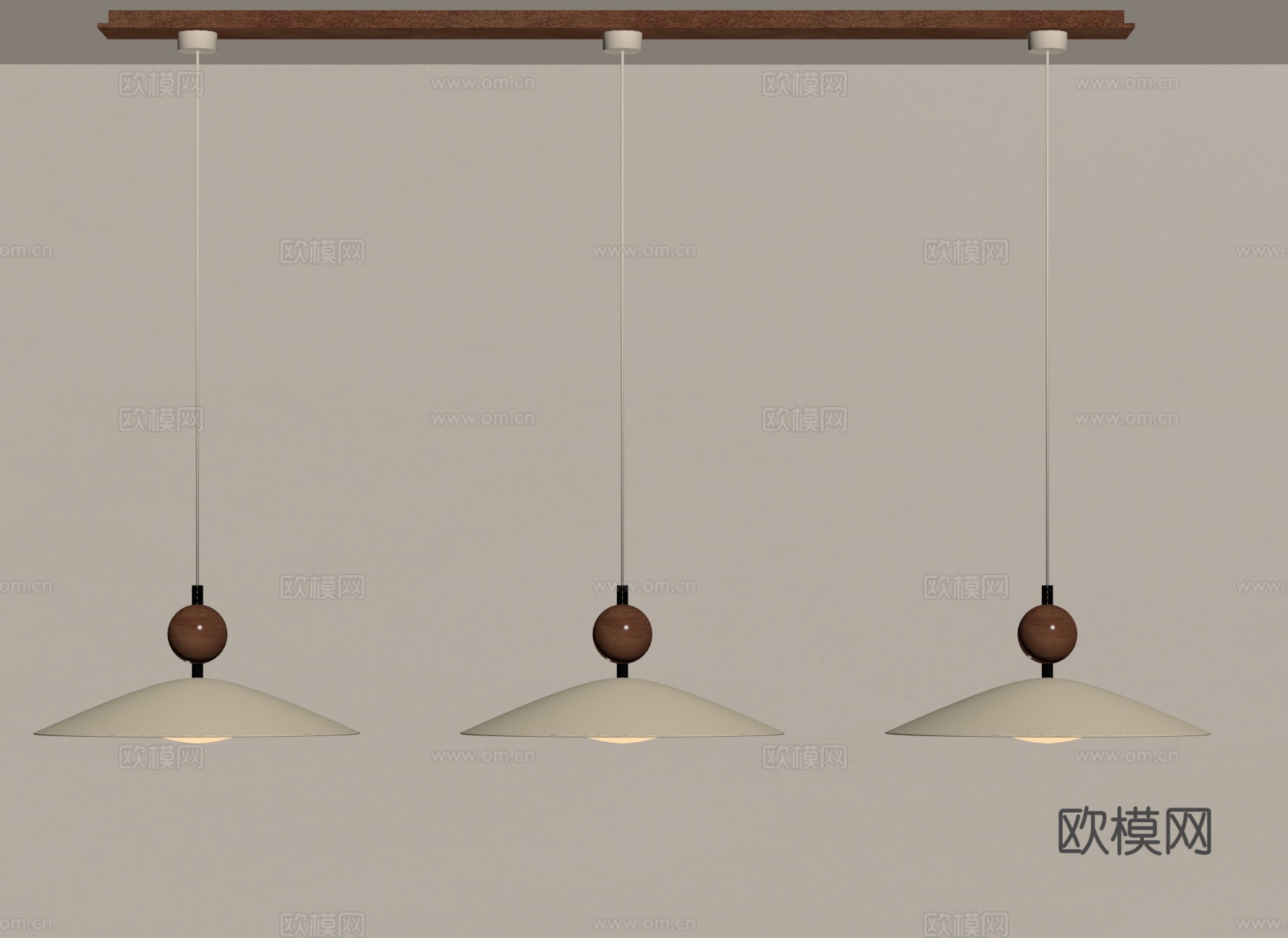 现代中古餐厅吊灯su模型