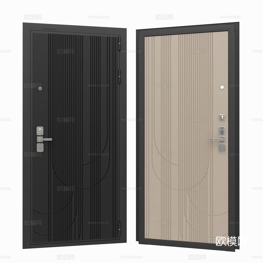 带芭芭拉02饰条的守护者入户门3d模型下载