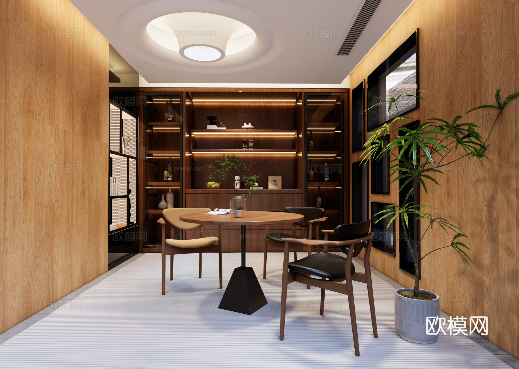 中古风休闲区su模型