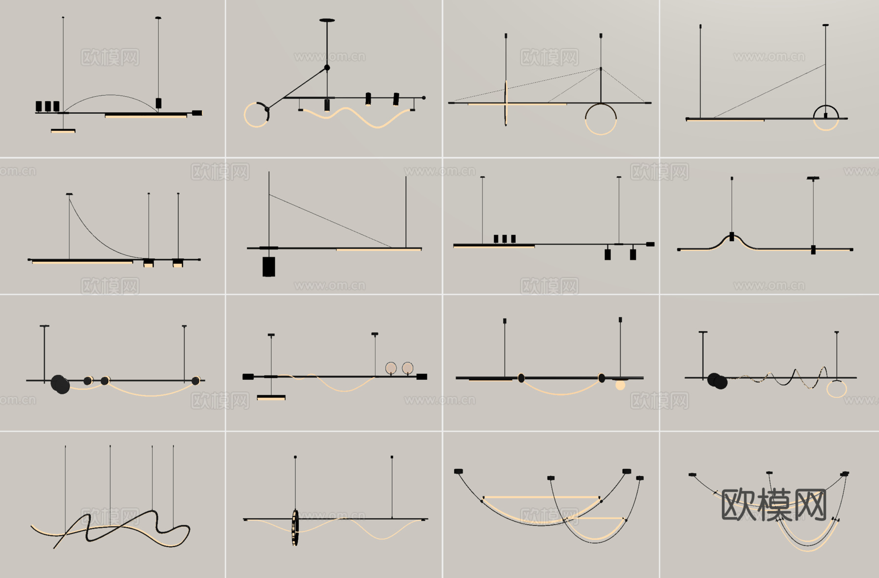 餐厅吊灯su模型