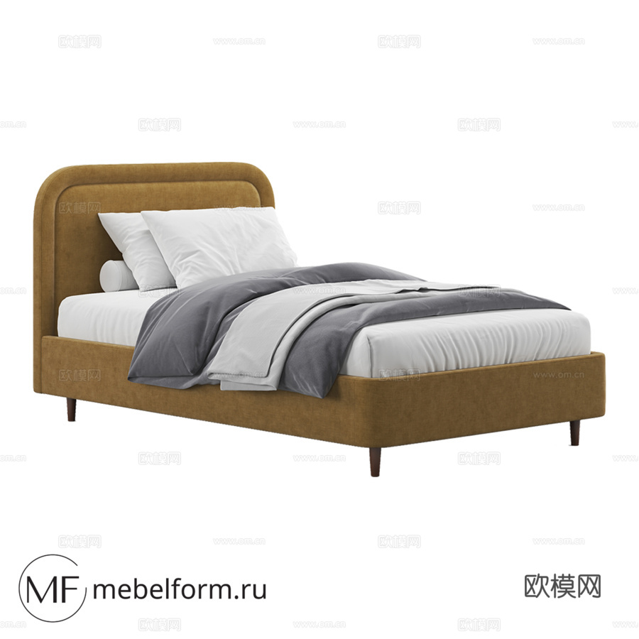 OM床QUIN 120带木腿3d模型下载