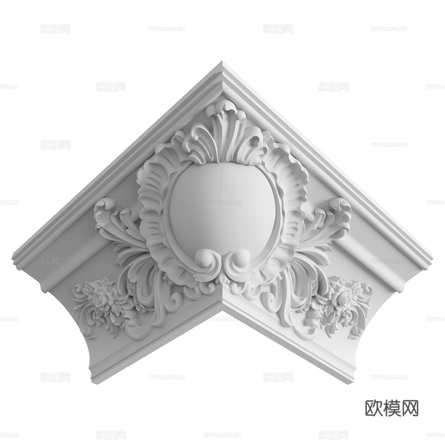 带装饰线条预制檐口（外用）3d模型下载