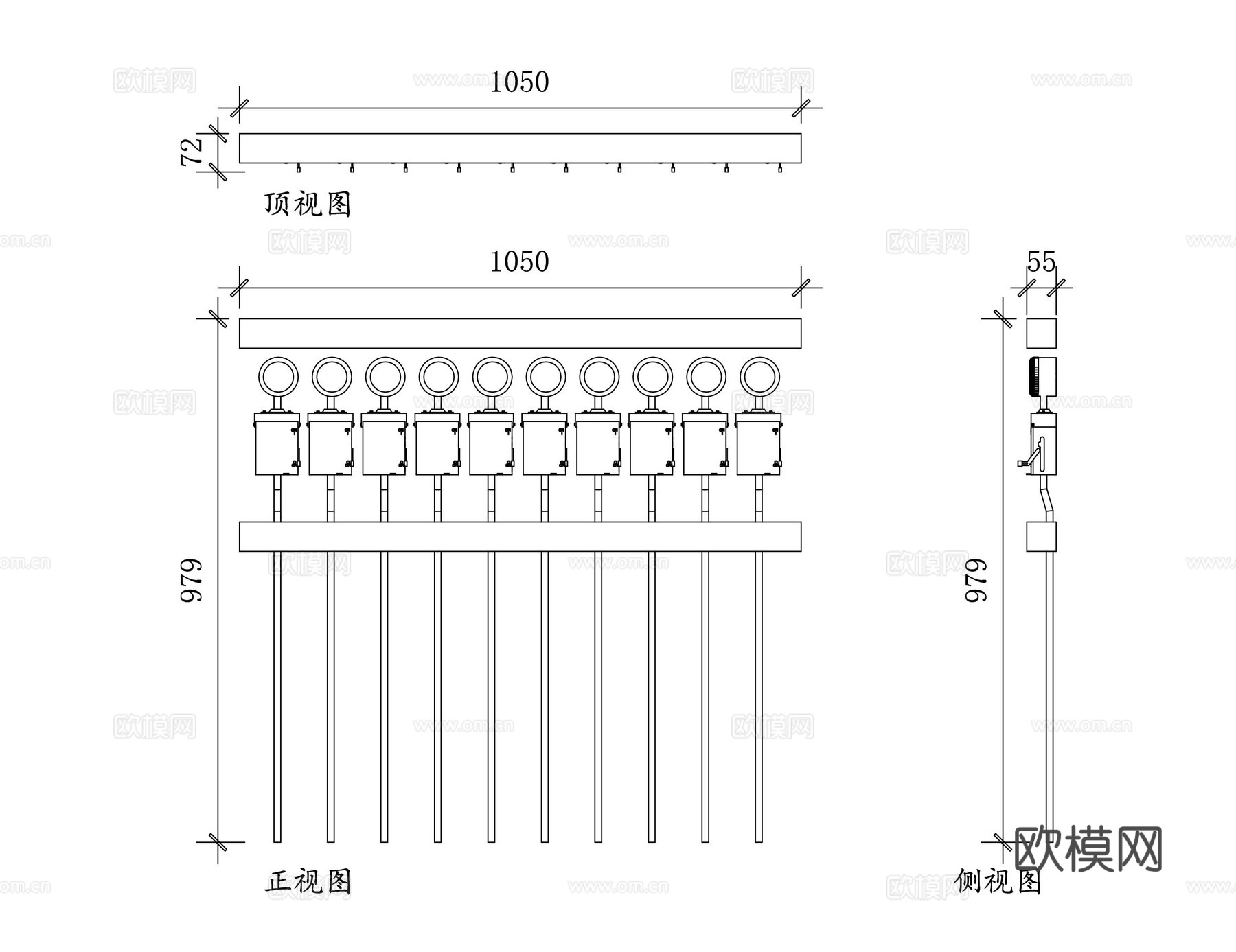 气动阀岛 气动汇流阀组 电磁阀集成块 气动阀组 集成气动阀cad施工图