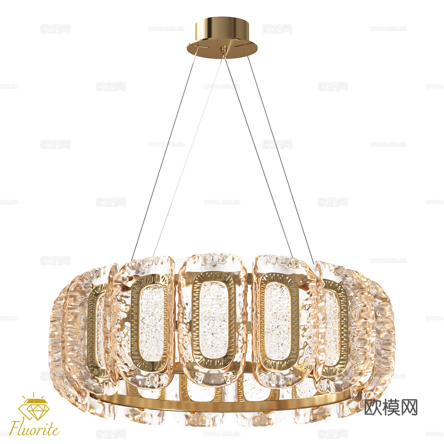 OM Nobilta 萤石600毫米吊灯FL1183-6P3d模型下载