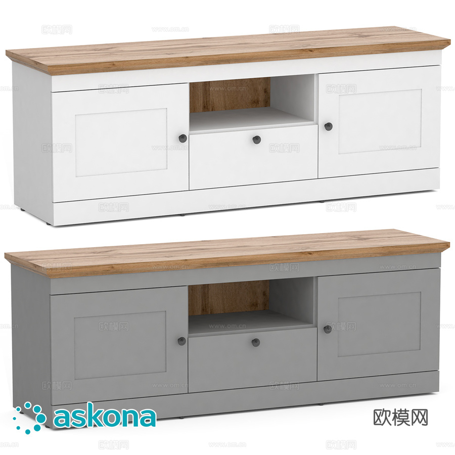 带抽屉双门柜 Justin3d模型下载