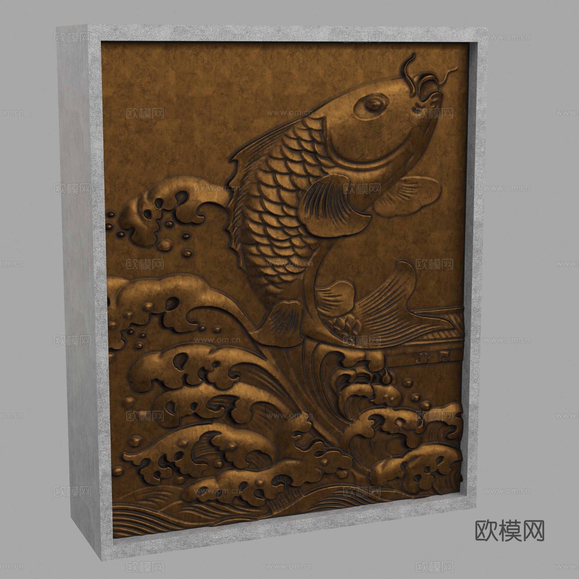 现代浮雕墙3d模型下载