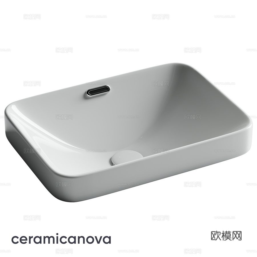 OM Element 嵌入式台面水槽带排水口及溢流装置3d模型下载