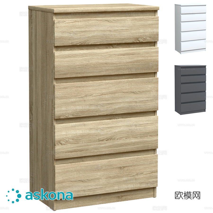 蒂姆五抽屉柜3d模型下载