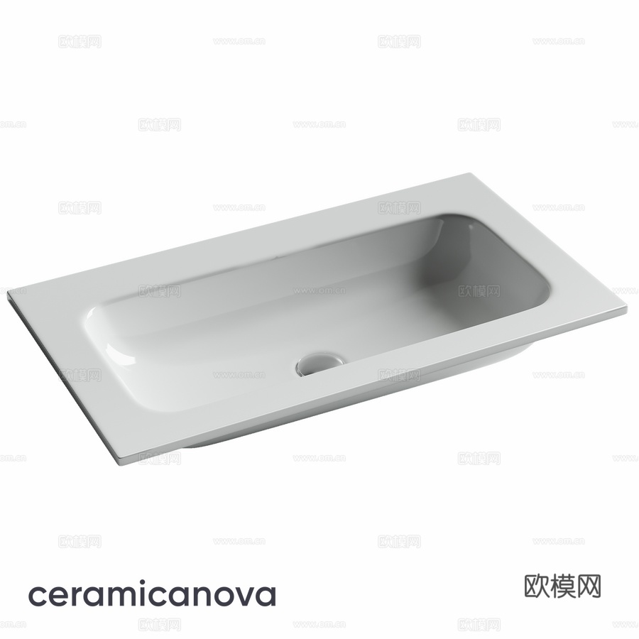 OM Grace矩形台面式洗手盆不带3d模型下载