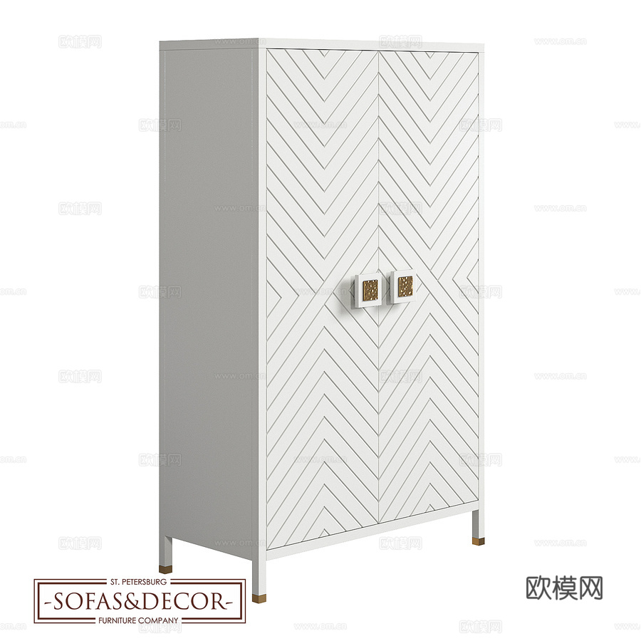 沙发&amp;装饰 Bar Dell 白色 (art. 1701)3d模型下载