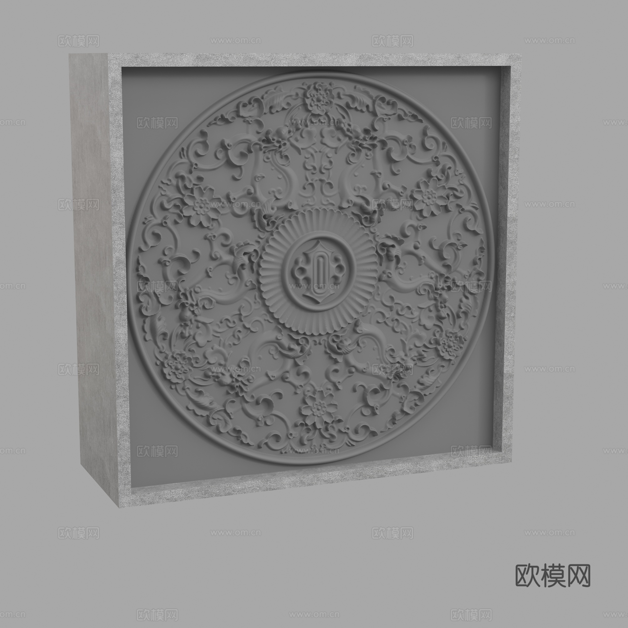 现代浮雕墙3d模型下载