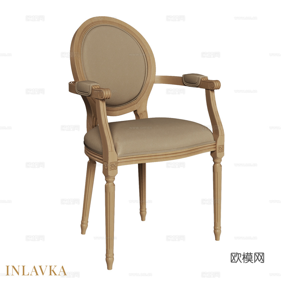 OM经典风格椭圆靠背椅3d模型3d模型下载
