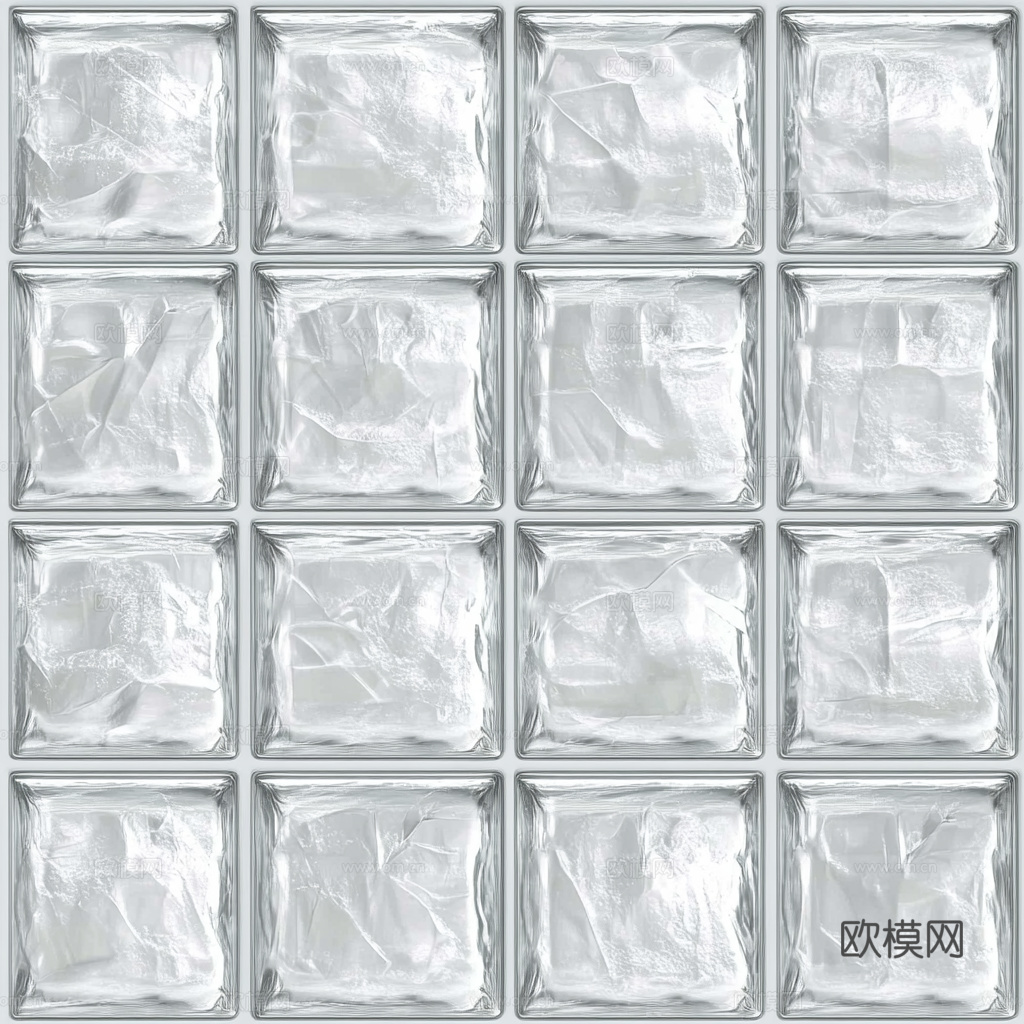 现代无缝玻璃砖 空心玻璃砖贴图