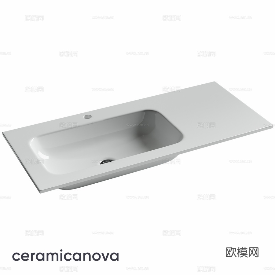 OM Grace悬挂式洗脸盆，矩形，1010x4573d模型下载