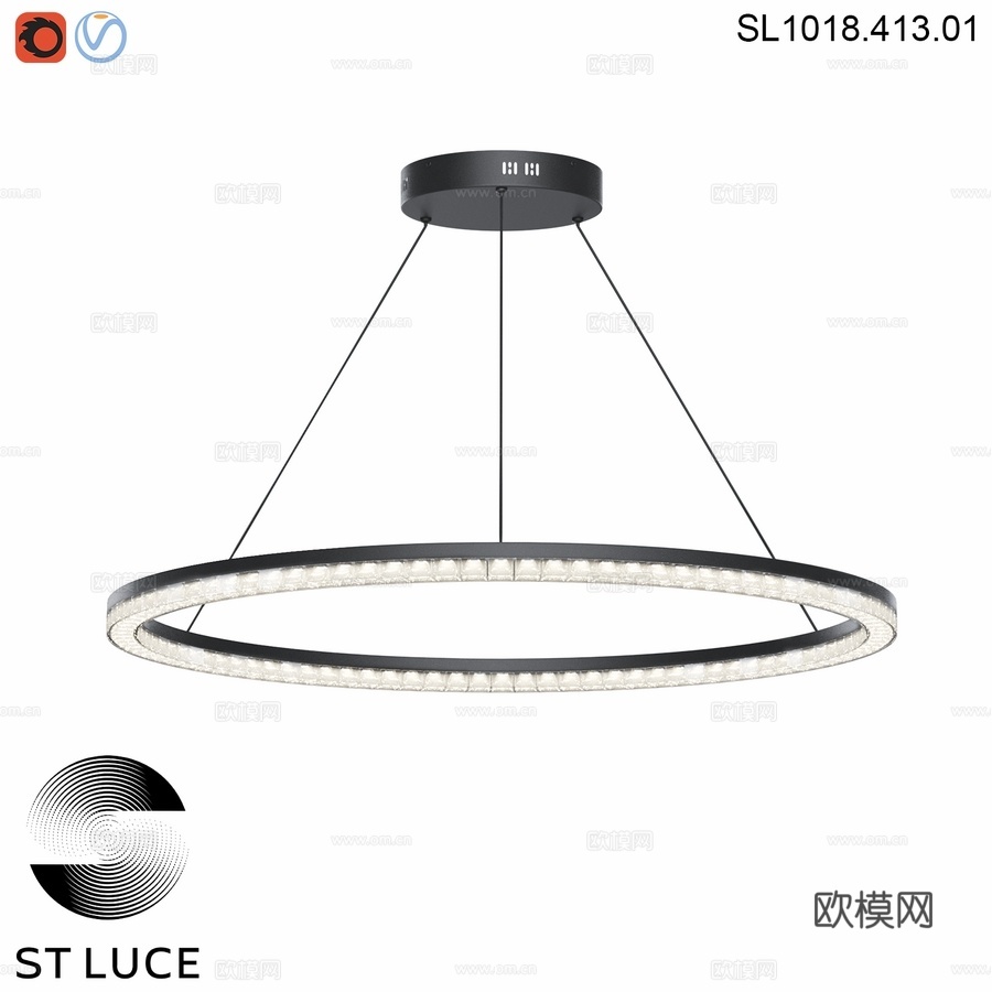 LED灯具，黑色，透明材质，LED，543d模型下载