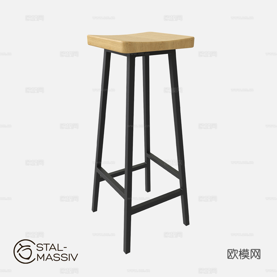Stal-Massiv HALLS-78吧凳3d模型下载