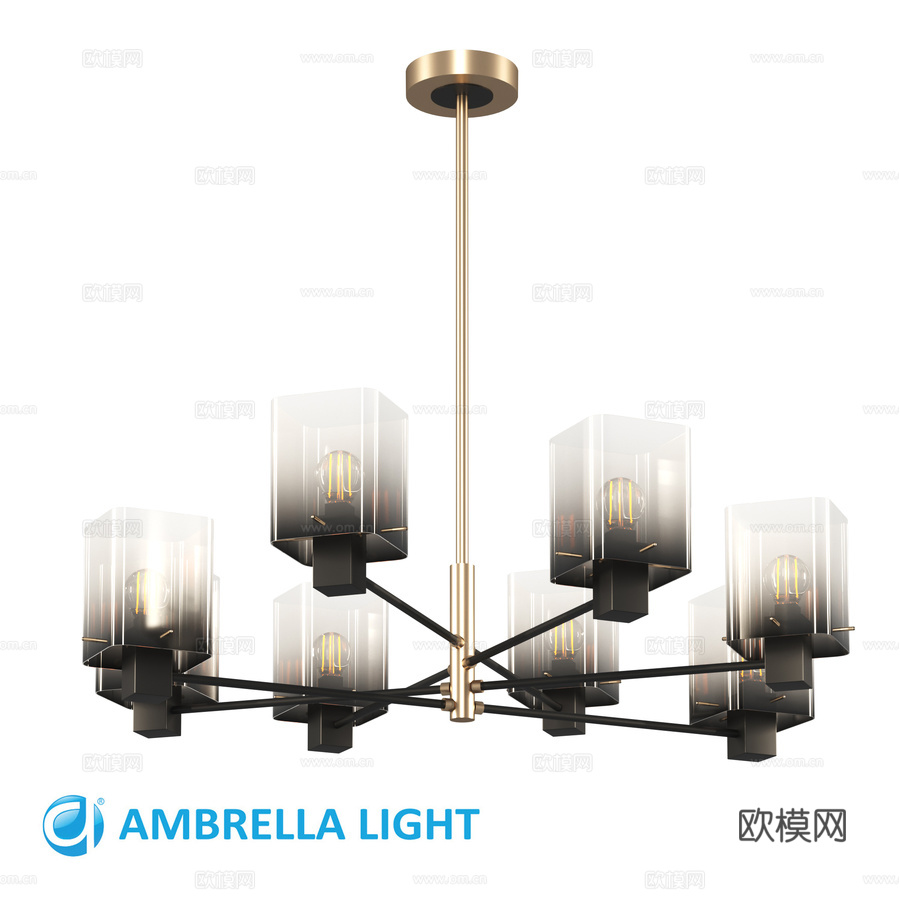 OM吊灯LH57043，伞形灯3d模型下载