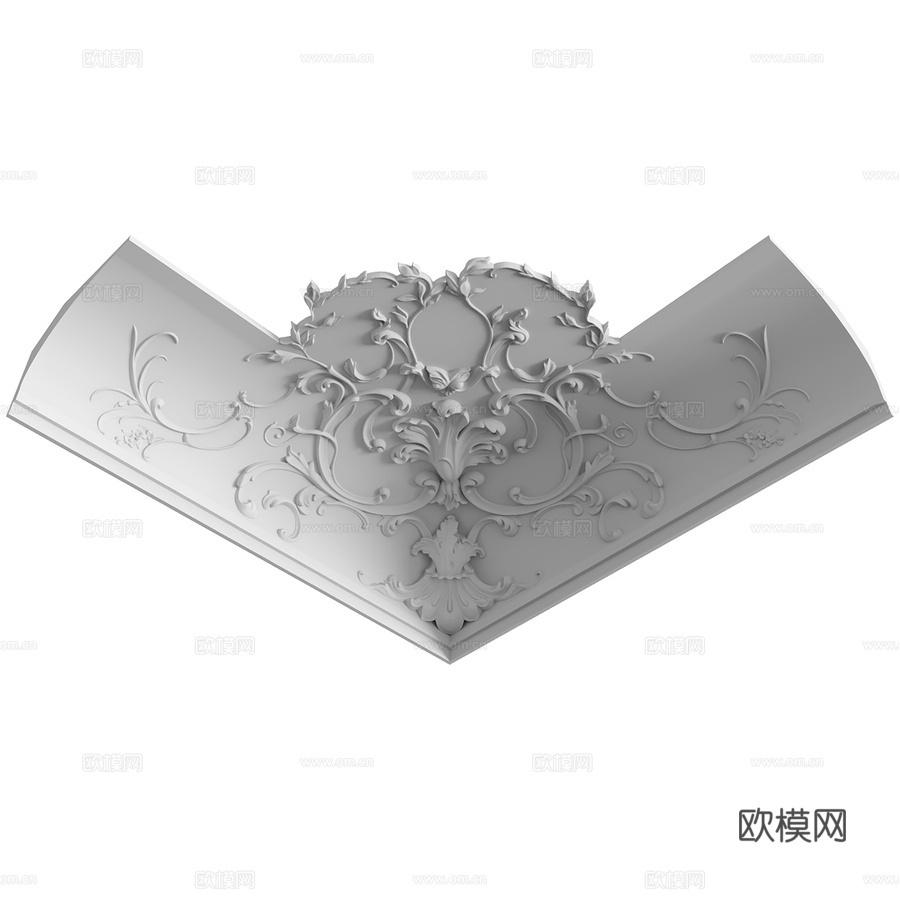 带装饰线的檐口，预制件，编号1783d模型下载