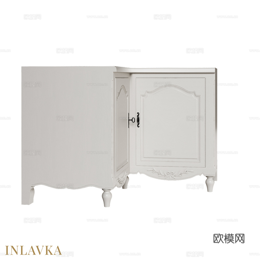 OM 110厘米转角厨房底柜（无台面）3d模型下载