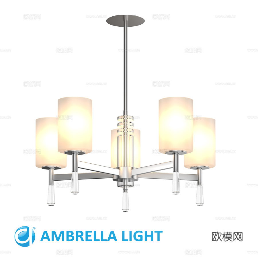 OM 玻璃灯罩杆式吊灯 LH56251,3d模型下载