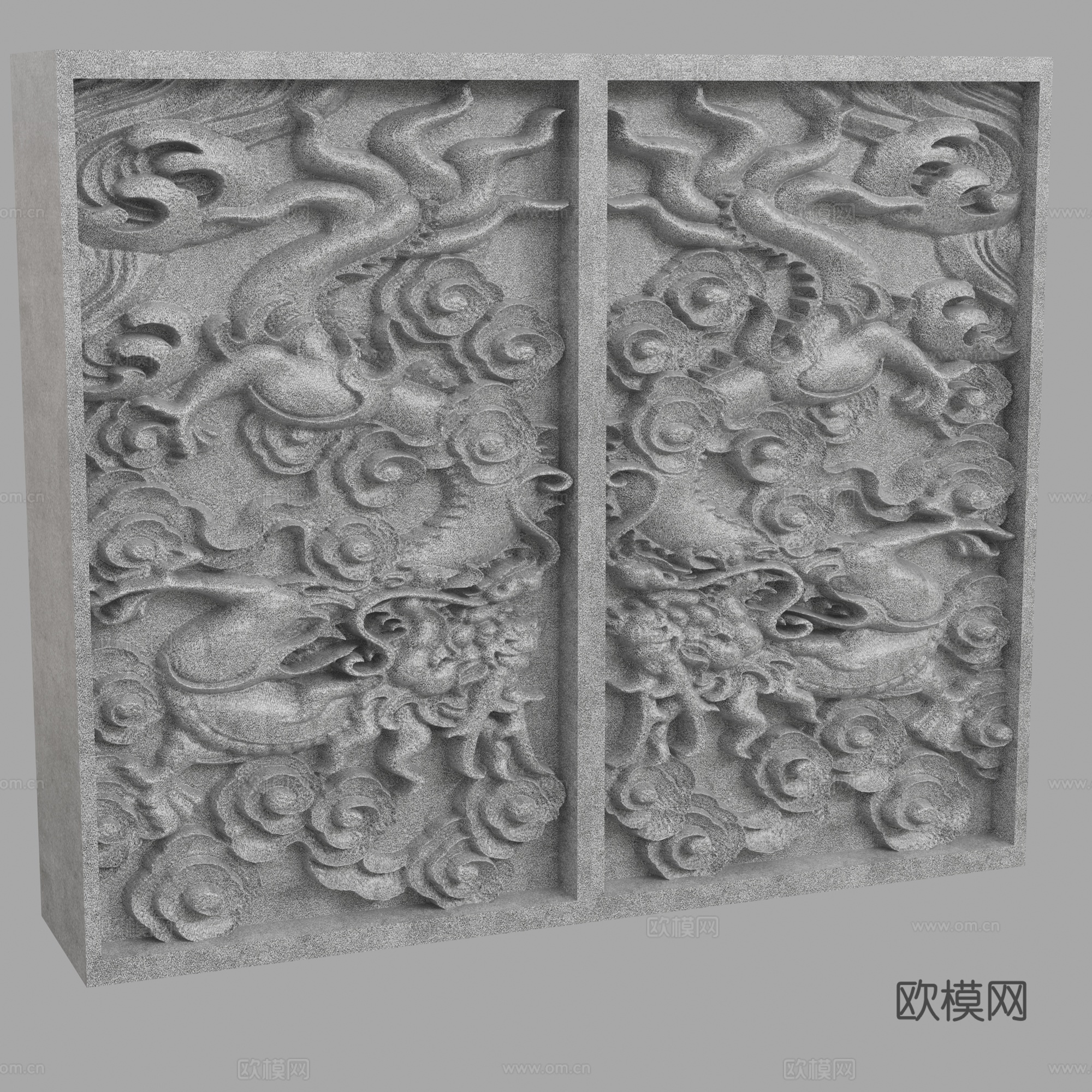 现代浮雕墙3d模型下载