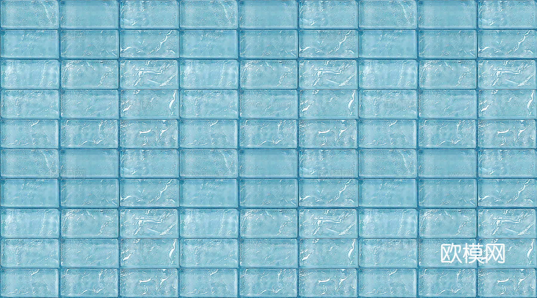 无缝侘寂玻璃砖 蓝色长条玻璃砖贴图