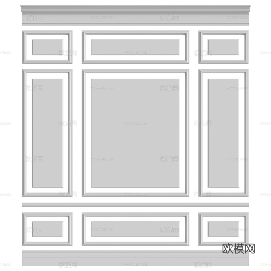 墙面组合 #1713d模型下载