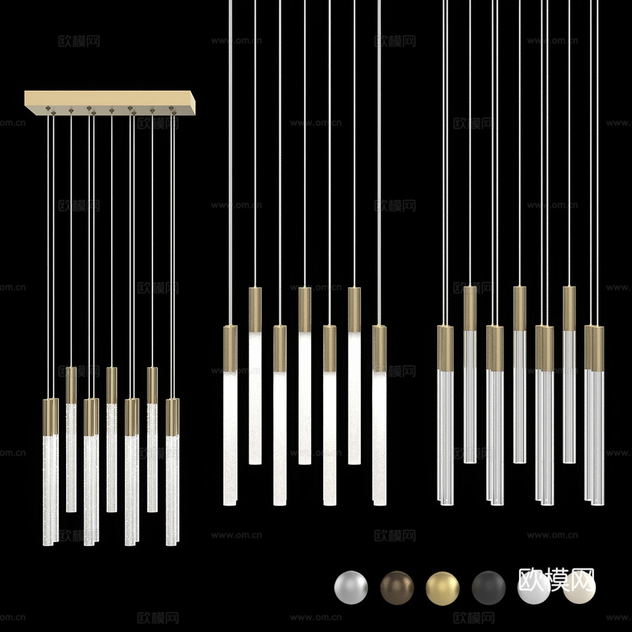矩形底座吊灯 IT-Laser-Recta3d模型下载
